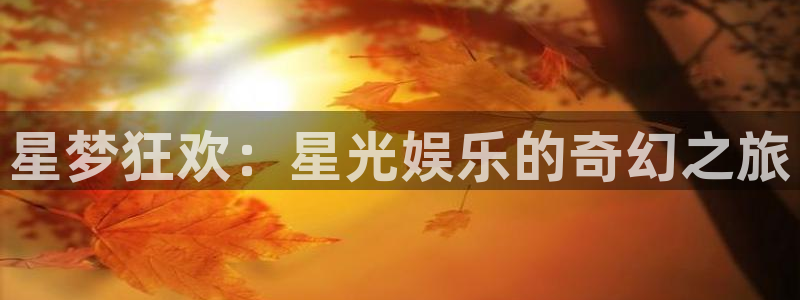 先锋娱乐平台总代理：星梦狂欢：星光娱乐的奇幻之旅